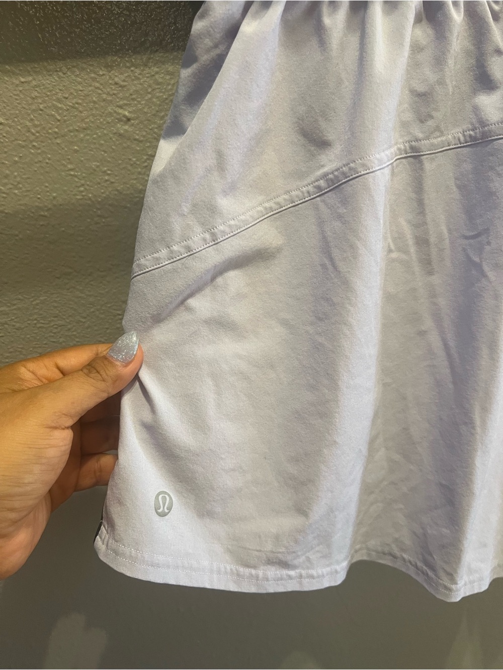 lululemon athletica Light Lavender Athletic Shorts with Navy Trim - Picture 4 of 5